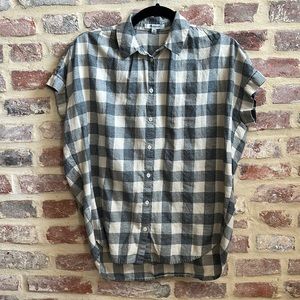 Madewell Oversized Shortsleeve Plaid Top